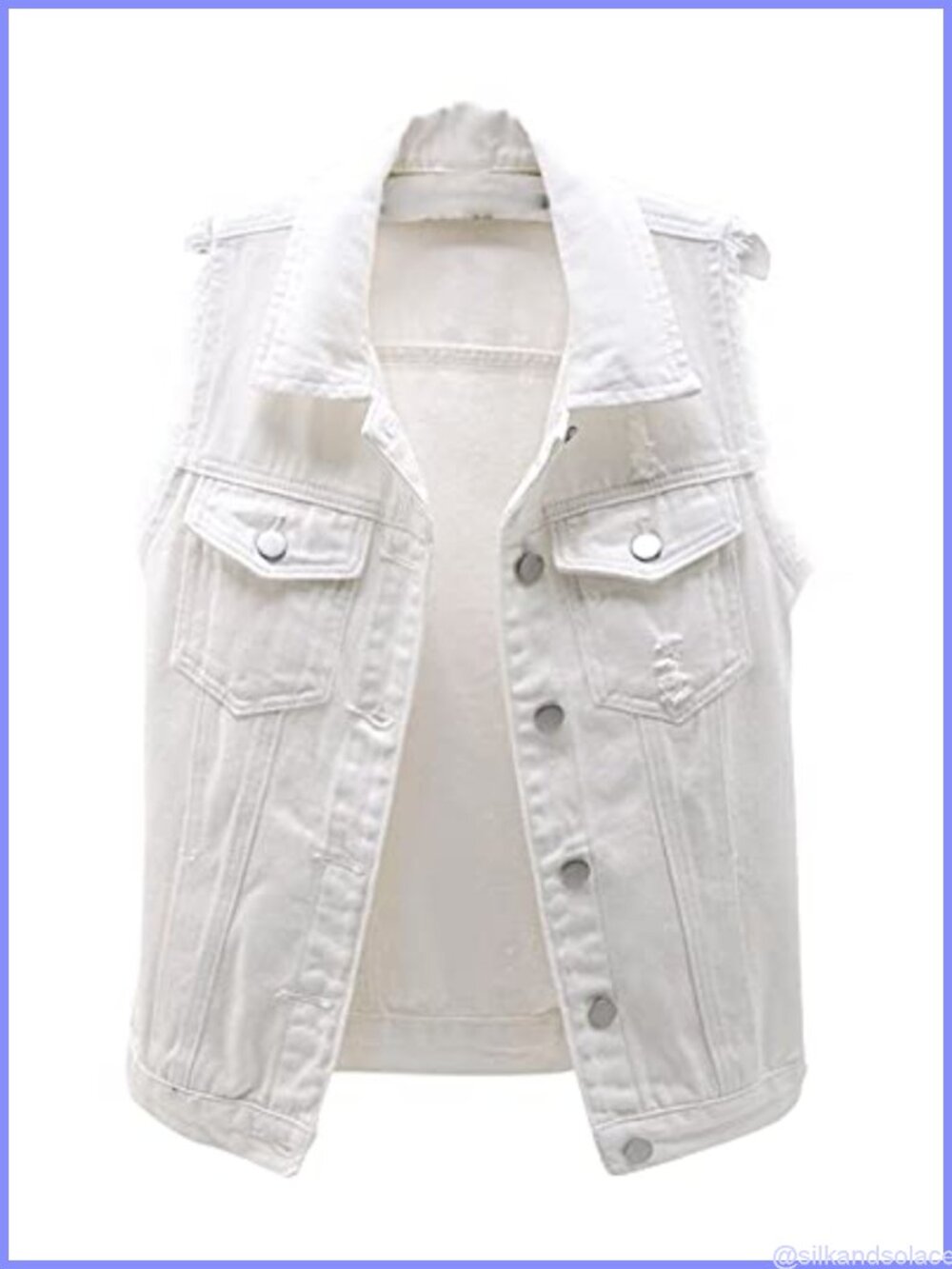 Women's Casual Denim Vest Slim Fit Frayed Sleeveless Jacket
